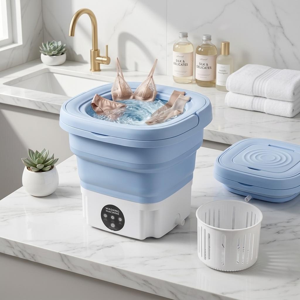 Portable Mini Washing Machine – Compact Foldable Washer for Clothes