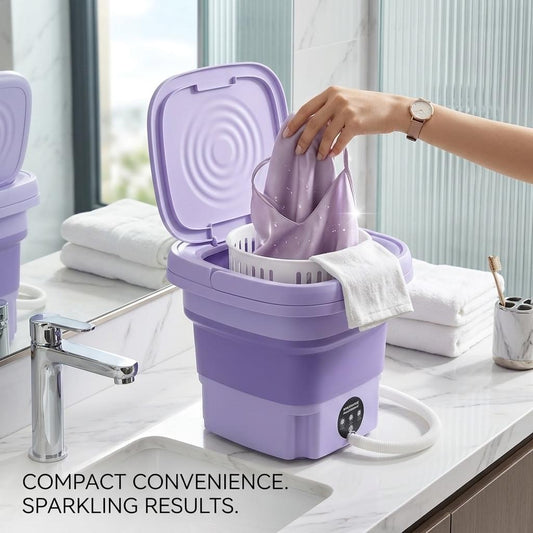 Portable Mini Washing Machine – Compact Foldable Washer for Clothes