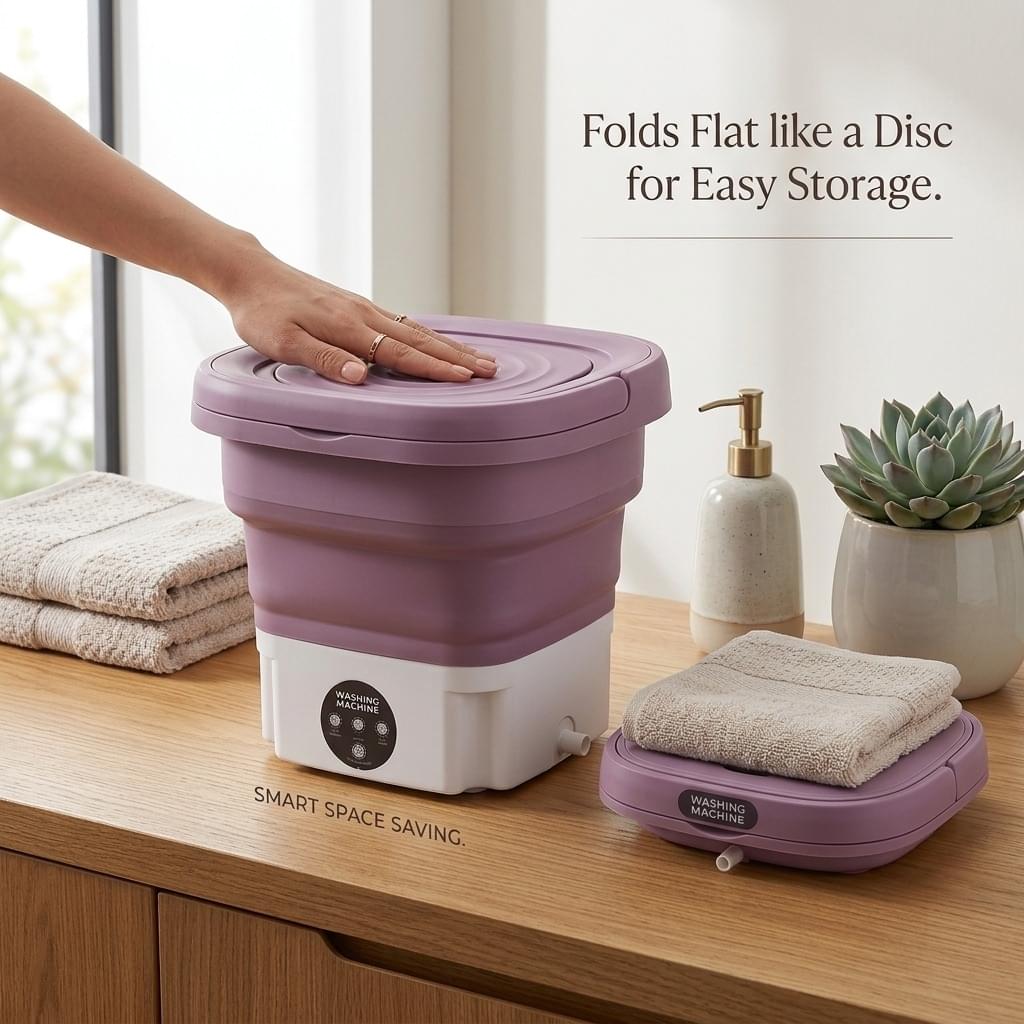 Portable Mini Washing Machine – Compact Foldable Washer for Clothes