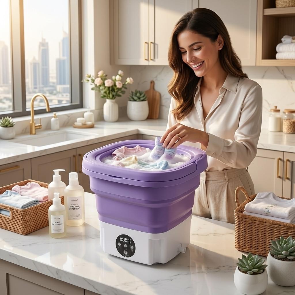Portable Mini Washing Machine – Compact Foldable Washer for Clothes