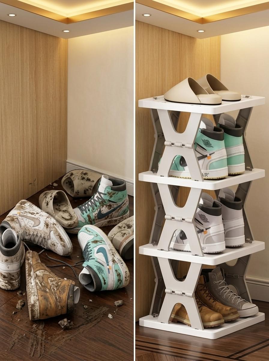 6-Tier Foldable Shoe Rack – Space-Saving Shoe Organizer & Storage Stand