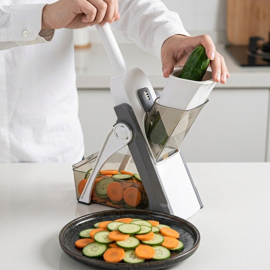 5-in-1 Manual Vegetable Cutter – Multi-Function Slicer, Chopper & Grater