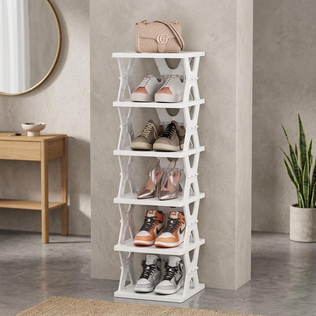 6-Tier Foldable Shoe Rack – Space-Saving Shoe Organizer & Storage Stand