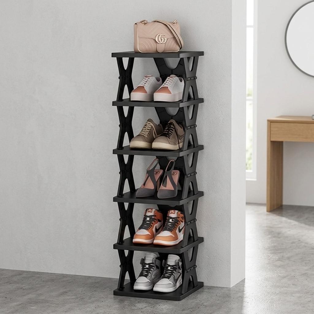 6-Tier Foldable Shoe Rack – Space-Saving Shoe Organizer & Storage Stand