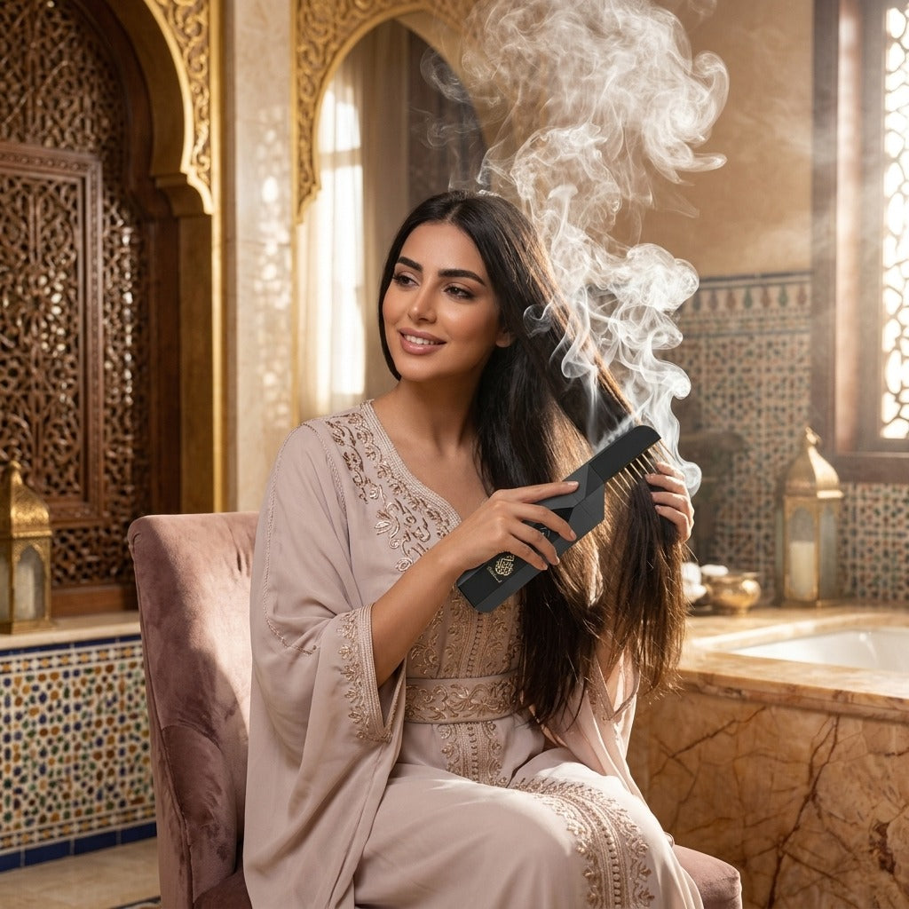 Bakhoor Hair Perfume Comb – Electric Oud Fragrance Styling Brush