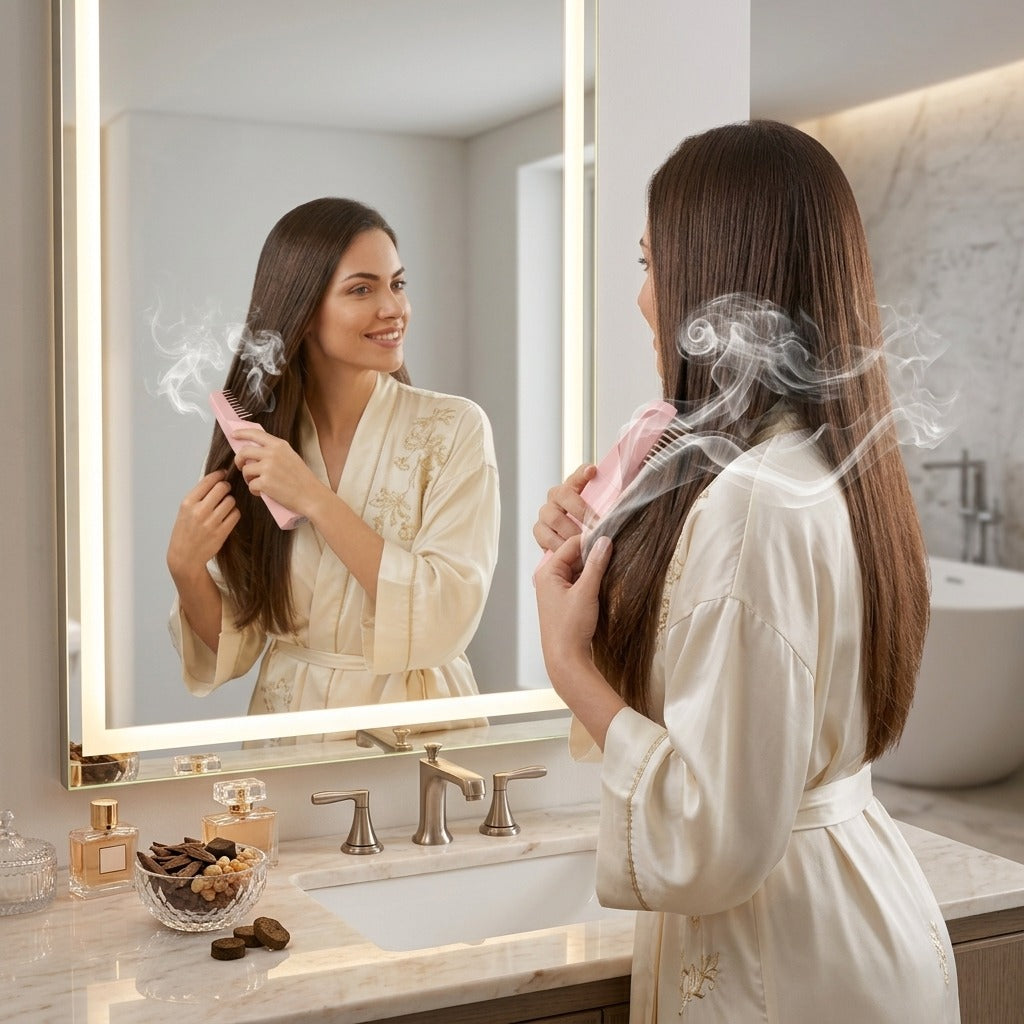 Bakhoor Hair Perfume Comb – Electric Oud Fragrance Styling Brush